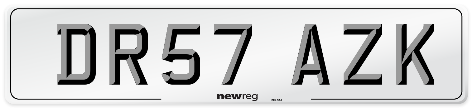 DR57 AZK Number Plate from New Reg